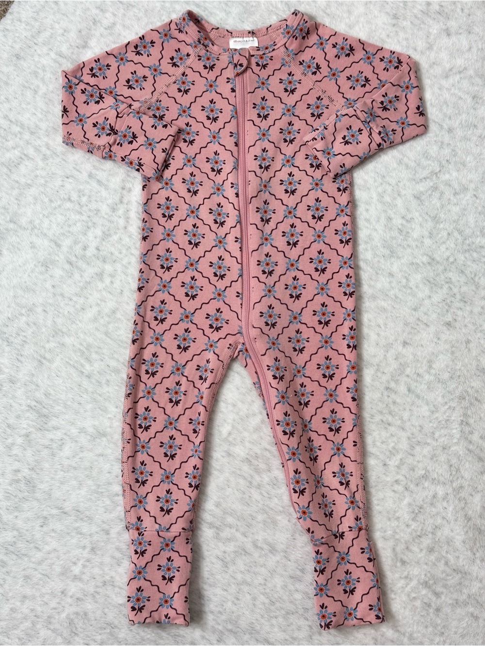 Hanna Andersson Pink Floral Zip Sleeper 3-6M Baby Girl TENCEL Modal Convertible